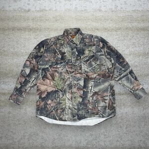 Vintage 90s Hunting Camo Shirt Mens L Button Up Collared Trail Crest